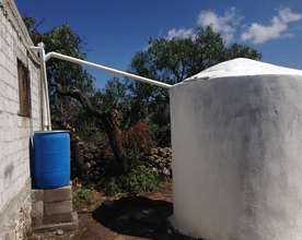 12,000L cistern with integrated 200L first flush