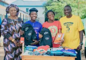Dr Kolo, scholarship girls and school principal
