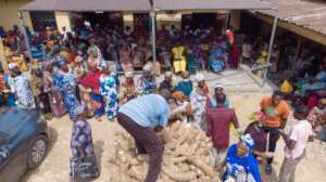Truck of yam for distribution