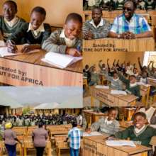 Desk and chairs at Zambiri school in jos