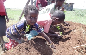 Children Planting
