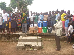 Students gather during supply of Konia High School