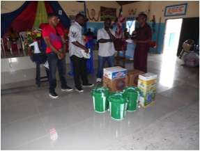 Supplies are received at a Lofa Country school
