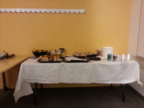 An example of leftover food after an event