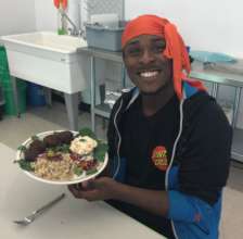 Student Enjoying Rescued Meal!