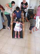 Playing on the slide