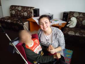 Reni Palova during her social work in Dobrich