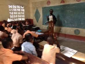 Sam teaching an abuse prevention awareness session