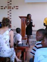 Kerline speaking at celebration