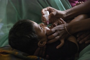 two drops of polio vaccine