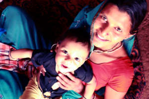 Lalit with his mother