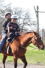 Pedro riding a horse for the very first time
