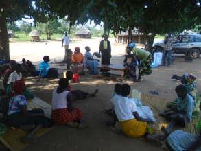Families gathered for food and non food items