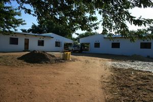 The two houses completed, standing side by side.