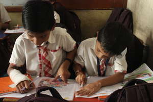 Kids plodding away at their studies