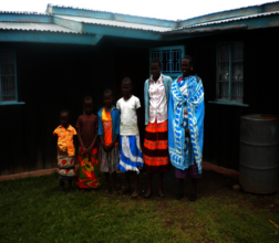 Elizabeth (third from right) with mom & siblings