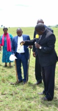 Clergy blesses the donated land