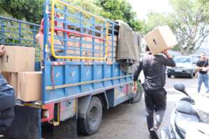 Distributing Food parcels