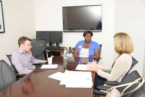 Aissata meeting with her coaches