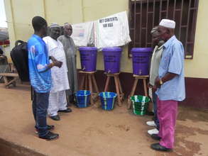 Delivering materials to Ganta Central Mosque