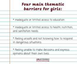 Four thematic barriers for girls