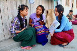 Enumerators collecting data during practical