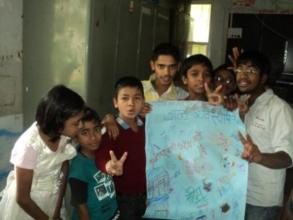 Teens with their beautiful art work