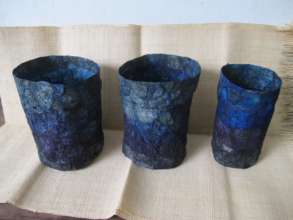 Dyed blue baskets
