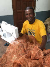 Sewing dyed textile with Mario