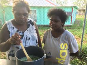 Sharratine and Danisha making soap