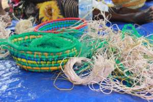 Woven ghost net basket