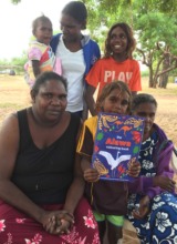 Families celebrating the colouring book