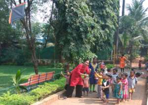Kite flying held at a local garden