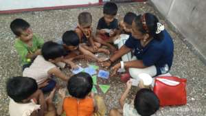 Class activity with Umang beneficiaries.