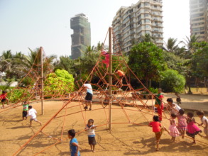 Children enjoying their garden visit