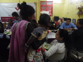 Medical camp was attended by mothers and children