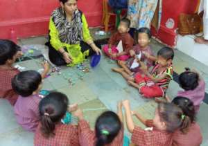 Umang children enjoying arts and crafts