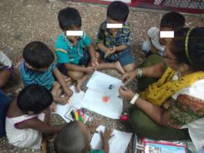 Art and Craft session with the beneficiaries.