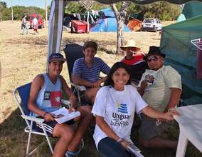 Volunteers promoting the campaign with tourists