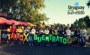 Youth gathered at touristic city