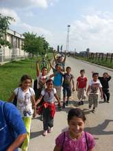 Kadire & 34 other children on their way to school