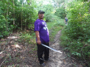Antonio working to delineate the catchment area