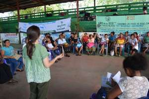 Natalia leading a workshop on the power of radio.