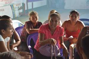 Impassioned workshop participant sharing her story