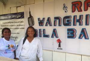 Vilma&Rose, leader of Wangki Tangni, outside radio