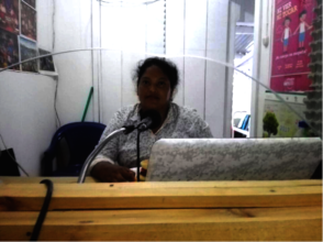 A women's human rights defender broadcasting!