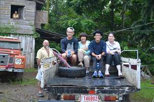 My fellow volunteers with the family who hosted us