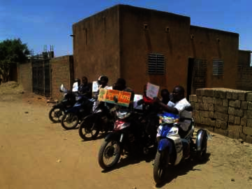 Some members in front of the maisonette