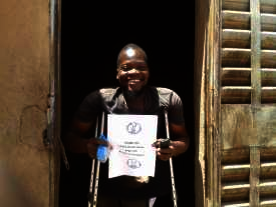 At the door of the maisonette :)