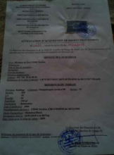 Notarial certificate